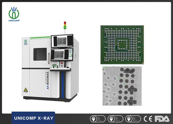 دستگاه اشعه ایکس 130KV میکران فوکوس نقطه اندازه لوله AX9100MAX با دو کامپیوتر برای PCB&amp; BGA بازرسی
