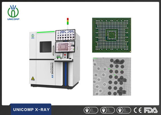 صفحه های الکترونیکی با مشخصات بالا 2D و 2.5D دستگاه اشعه ایکس Unicomp AX9100MAX با میز چرخش 360 درجه برای بازرسی BGA و PCB