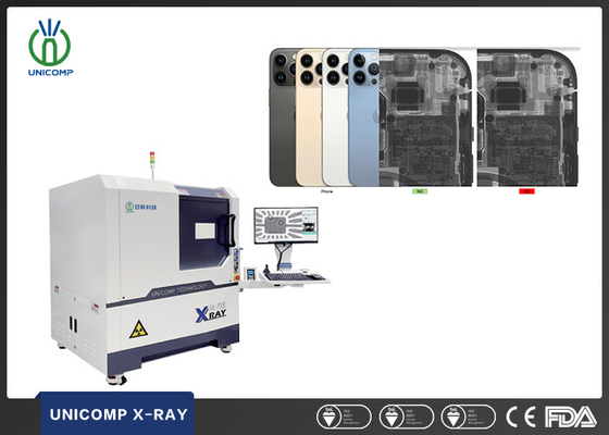 دستگاه اشعه ایکس SMT PCB با وضوح بالا اندازه نقطه تمرکز میکروونی Unicomp AX7900 برای کیفیت داخل تلفن همراه و بازرسی ترک