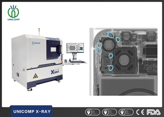 دستگاه اشعه ایکس 2D 2.5D با مشخصات بالا Unicomp AX7900 برای بازرسی تلفن همراه و بررسی ترک ها