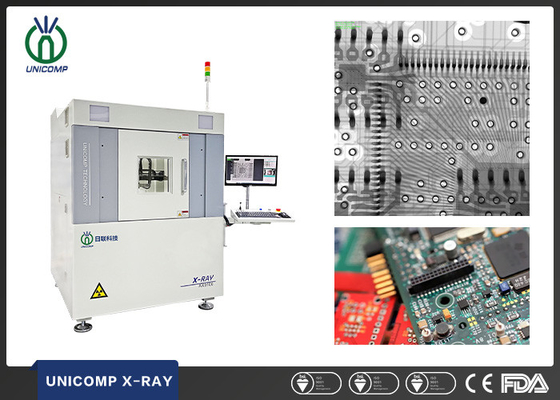 منیولاتور 7 محوری با چرخش 55 درجه 130 کیلوولت دستگاه Xray Unicomp AX9100 برای لحیم کاری PCBA بازرسی ترک های خالی